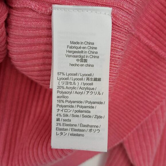 J. Crew Ribbed Turtleneck Sweater Tencel Lyocell Blend Pink Women's Size 3X - Picture 5 of 7